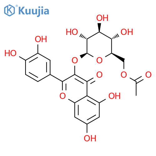 Quercetin-3-O-beta-D-glucopyranosyl-6"-acetate structure