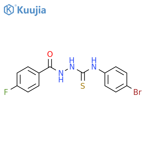 Benzoic acid, 4-fluoro-, 2-[[(4-bromophenyl)amino]thioxomethyl]hydrazide structure