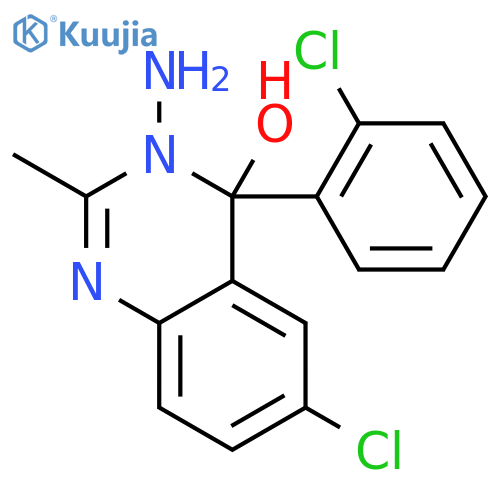 3-Amino-6-chloro-4-(2-chlorophenyl)-3,4-hydroxy-2-methylquinazoline structure
