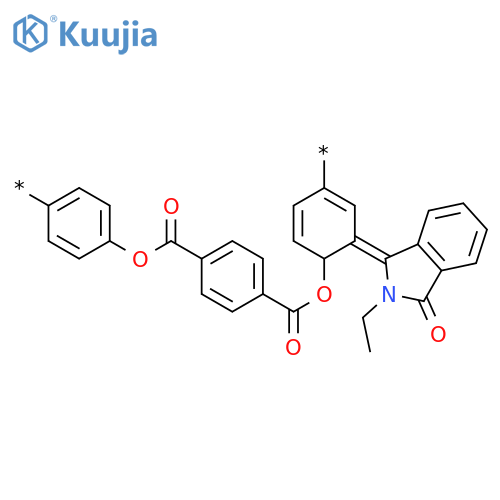 Poly[(2-ethyl-2,3-dihydro-3-oxo-1H-isoindol-1-ylidene)-1,4-phenyleneoxycarbonyl-1,4-phenylenecarbonyloxy-1,4-phenylene] structure