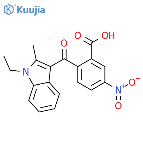 Benzoic acid, 2-[(1-ethyl-2-methyl-1H-indol-3-yl)carbonyl]-5-nitro- structure