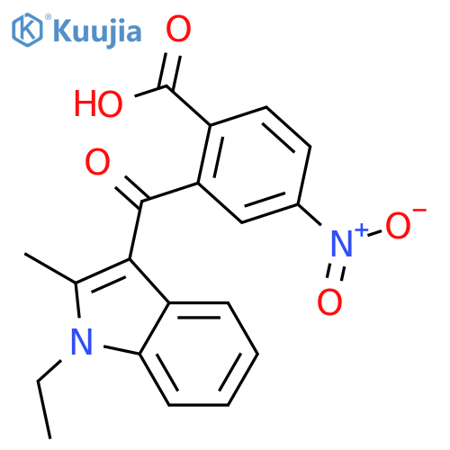 Benzoic acid, 2-[(1-ethyl-2-methyl-1H-indol-3-yl)carbonyl]-4-nitro- structure