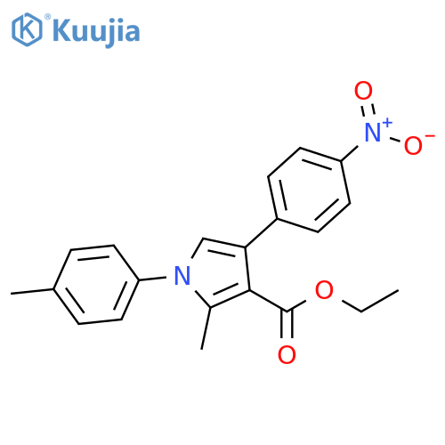 1H-Pyrrole-3-carboxylic acid, 2-methyl-1-(4-methylphenyl)-4-(4-nitrophenyl)-, ethyl ester structure