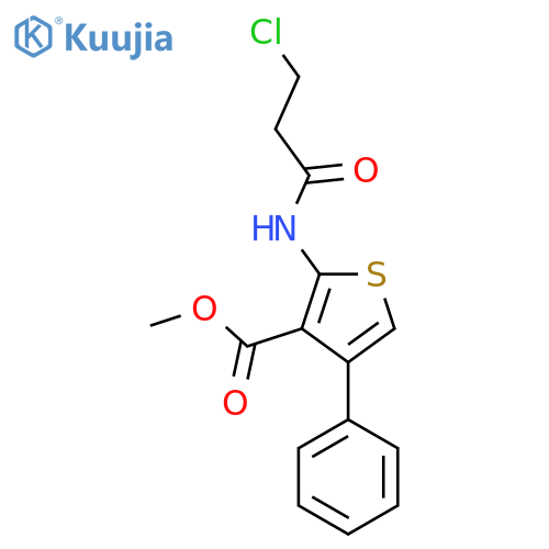 Methyl 2-(3-chloropropanamido)-4-phenylthiophene-3-carboxylate structure