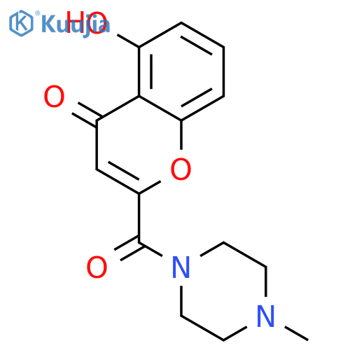 5-hydroxy-2-(4-methylpiperazine-1-carbonyl)chromen-4-one structure