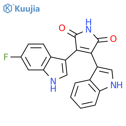 1H-Pyrrole-2,5-dione, 3-(6-fluoro-1H-indol-3-yl)-4-(1H-indol-3-yl)- structure