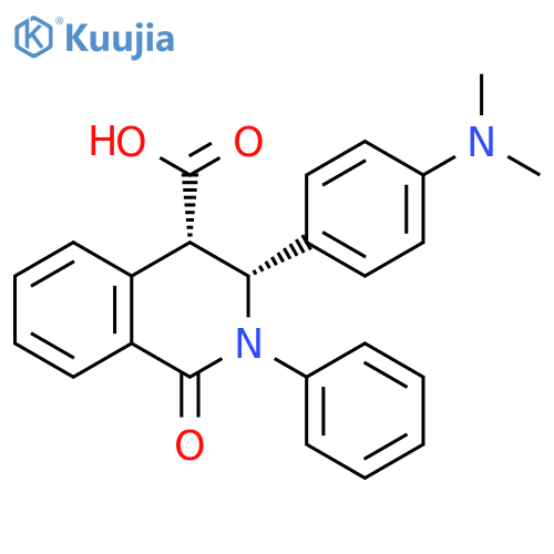 4-Isoquinolinecarboxylic acid,3-[4-(dimethylamino)phenyl]-1,2,3,4-tetrahydro-1-oxo-2-phenyl-,(3R,4S)-rel- structure