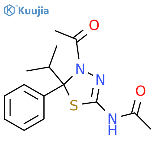 Acetamide,N-[4-acetyl-4,5-dihydro-5-(1-methylethyl)-5-phenyl-1,3,4-thiadiazol-2-yl]- structure
