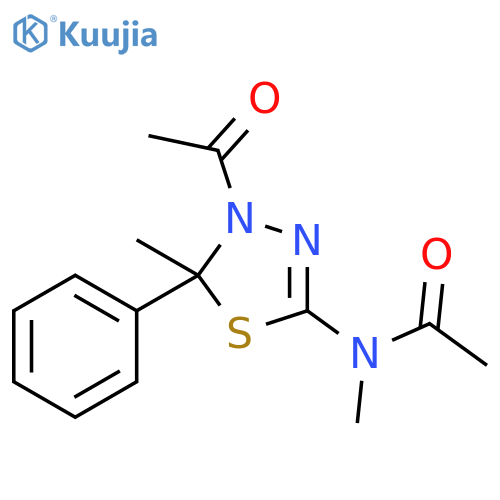Acetamide,N-(4-acetyl-4,5-dihydro-5-methyl-5-phenyl-1,3,4-thiadiazol-2-yl)-N-methyl- structure