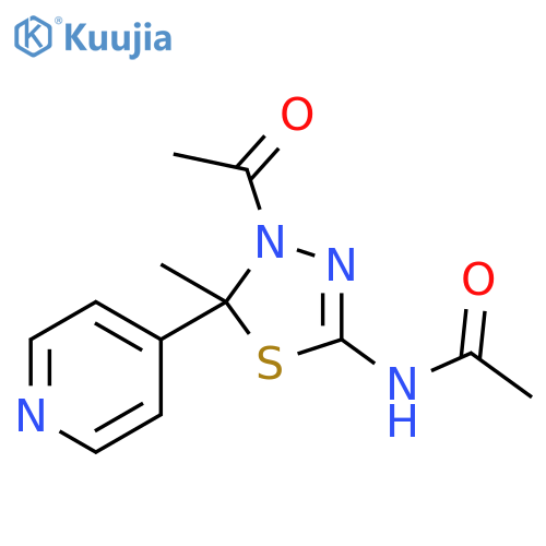 Acetamide,N-[4-acetyl-4,5-dihydro-5-methyl-5-(4-pyridinyl)-1,3,4-thiadiazol-2-yl]- structure