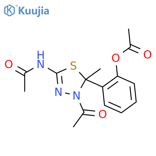 Acetamide,N-[4-acetyl-5-[2-(acetyloxy)phenyl]-4,5-dihydro-5-methyl-1,3,4-thiadiazol-2-yl]- structure