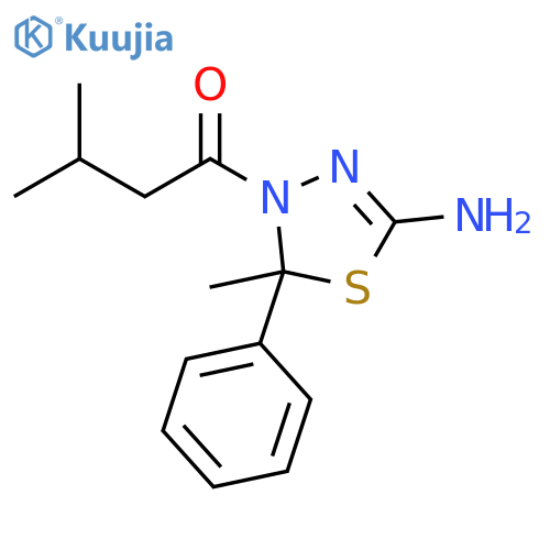 1,3,4-Thiadiazol-2-amine,4,5-dihydro-5-methyl-4-(3-methyl-1-oxobutyl)-5-phenyl- structure