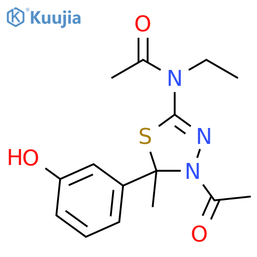 Acetamide,N-[4-acetyl-4,5-dihydro-5-(3-hydroxyphenyl)-5-methyl-1,3,4-thiadiazol-2-yl]-N-ethyl- structure