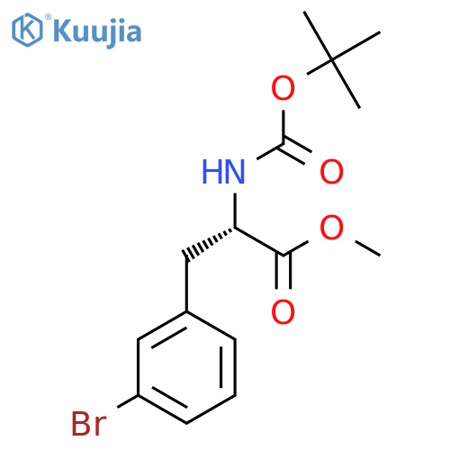 methyl (2S)-3-(3-bromophenyl)-2-(tert-butoxycarbonylamino)propanoate structure