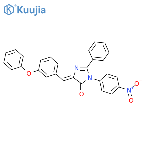 4H-Imidazol-4-one,3,5-dihydro-3-(4-nitrophenyl)-5-[(3-phenoxyphenyl)methylene]-2-phenyl- structure