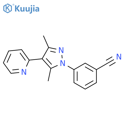 BENZONITRILE, 3-[3,5-DIMETHYL-4-(2-PYRIDINYL)-1H-PYRAZOL-1-YL]- structure