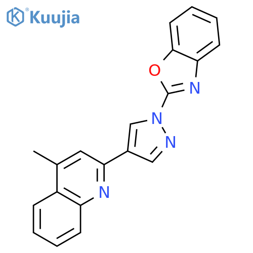 Quinoline, 2-[1-(2-benzoxazolyl)-1H-pyrazol-4-yl]-4-methyl- structure