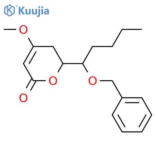 2H-PYRAN-2-ONE, 5,6-DIHYDRO-4-METHOXY-6-[1-(PHENYLMETHOXY)PENTYL]- structure