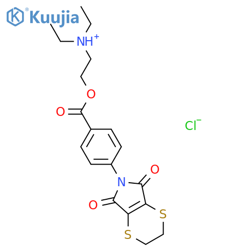 2-{[4-(5,7-dioxo-2,3,5,7-tetrahydro-6H-[1,4]dithiino[2,3-c]pyrrol-6-yl)benzoyl]oxy}-N,N-diethylethanaminium chloride structure
