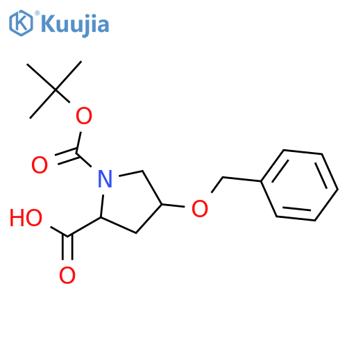 (2S,4R)-4-(benzyloxy)-1-[(tert-butoxy)carbonyl]pyrrolidine-2-carboxylic acid structure