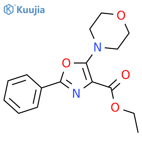 4-Oxazolecarboxylic acid, 5-(4-morpholinyl)-2-phenyl-, ethyl ester structure