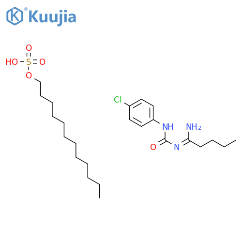 dodecyl hydrogen sulfate - (1E)-N'-[(4-chlorophenyl)carbamoyl]pentanimidamide (1:1) structure