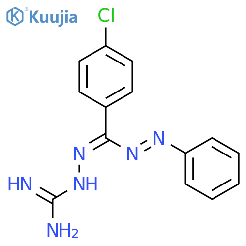 4-chloro-n'-(diaminomethylideneamino)-n-phenyliminobenzenecarboximidamide structure