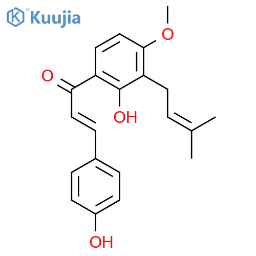 1-2-Hydroxy-4-methoxy-3-(3-methyl-2-buten-1-yl)phenyl-3-(4-hydroxyphenyl)-2-propen-1-one structure