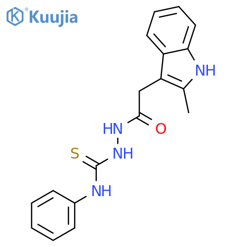 2-[(2-methyl-1H-indol-3-yl)acetyl]-N-phenylhydrazinecarbothioamide structure