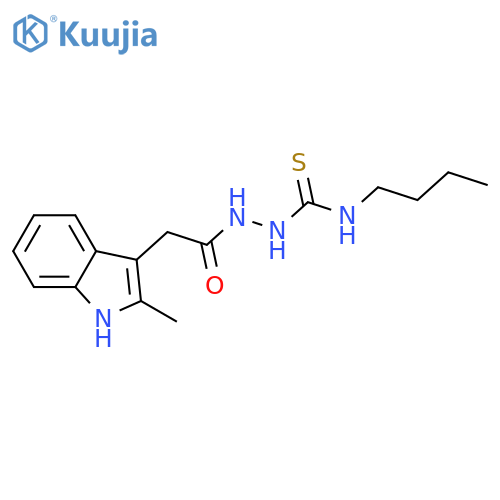 N-butyl-2-[(2-methyl-1H-indol-3-yl)acetyl]hydrazinecarbothioamide structure