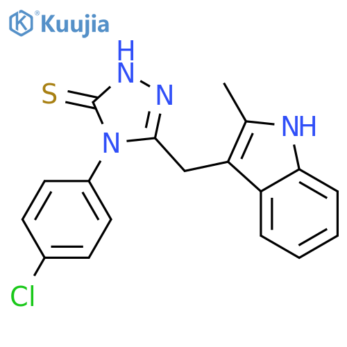 4-(4-chlorophenyl)-3-[(2-methyl-1h-indol-3-yl)methyl]-1h-1,2,4-triazole-5-thione structure