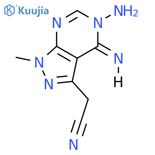 [(4Z)-5-amino-4-imino-1-methyl-4,5-dihydro-1H-pyrazolo[3,4-d]pyrimidin-3-yl]acetonitrile structure