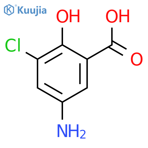 Benzoic acid, 5-amino-3-chloro-2-hydroxy- structure