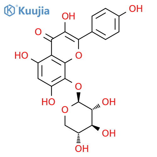 4H-1-Benzopyran-4-one,3,5,7-trihydroxy-2-(4-hydroxyphenyl)-8-(b-D-xylopyranosyloxy)- structure