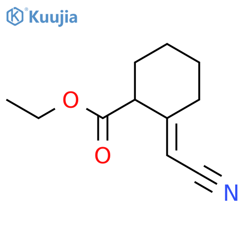 CYCLOHEXANECARBOXYLIC ACID, 2-(CYANOMETHYLENE)-, ETHYL ESTER structure