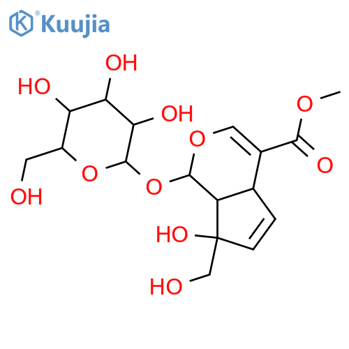 methyl (1S,4aS,7R,7aS)-1-(beta-D-glucopyranosyloxy)-7-hydroxy-7-(hydroxymethyl)-1,4a,7,7a-tetrahydrocyclopenta[c]pyran-4-carboxylate structure