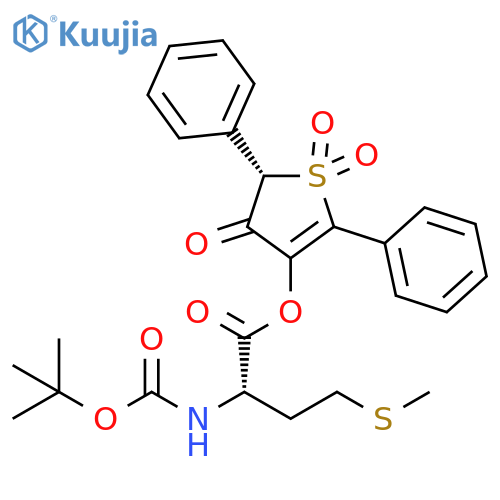 L-Methionine, N-[(1,1-dimethylethoxy)carbonyl]-,4,5-dihydro-1,1-dioxido-4-oxo-2,5-diphenyl-3-thienyl ester, (S)- structure