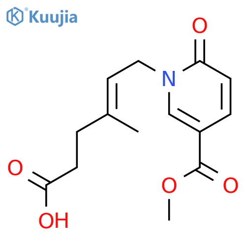 (e)-6-(5-methoxycarbonyl-2-oxopyridin-1-yl)-4-methylhex-4-enoic Acid structure