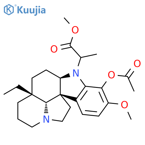Methyl 2-[(1R,9R,12R,19R)-6-acetyloxy-12-ethyl-5-methoxy-8,16-diazapentacyclo[10.6.1.01,9.02,7.016,19]nonadeca-2(7),3,5-trien-8-yl]propanoate structure