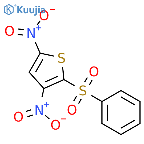 Thiophene, 3,5-dinitro-2-(phenylsulfonyl)- structure