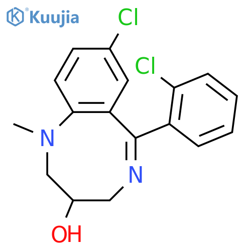 (5E)-8-chloro-6-(2-chlorophenyl)-1-methyl-1,2,3,4-tetrahydro-1,5-benzodiazocin-3-ol structure