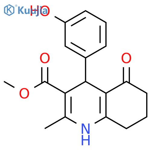 methyl 4-(3-hydroxyphenyl)-2-methyl-5-oxo-1,4,5,6,7,8-hexahydroquinoline-3-carboxylate structure