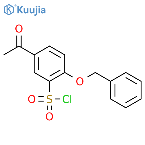 Benzenesulfonyl chloride, 5-acetyl-2-(phenylmethoxy)- structure