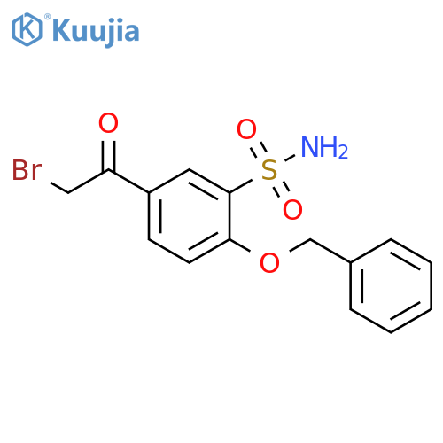 Benzenesulfonamide, 5-(bromoacetyl)-2-(phenylmethoxy)- structure
