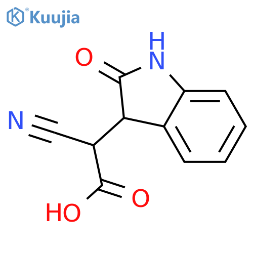 Cyano-(2-oxo-2,3-dihydro-1H-indol-3-yl)-acetic acid structure