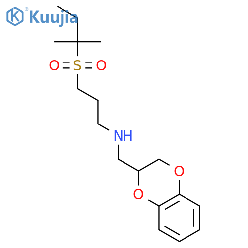 N-(2,3-dihydro-1,4-benzodioxin-2-ylmethyl)-3-[(2-methylbutan-2-yl)sulfonyl]propan-1-amine structure