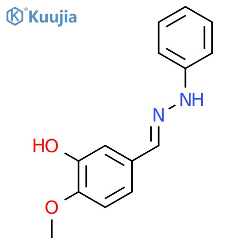 2-methoxy-5-[(E)-(phenylhydrazono)methyl]phenol structure