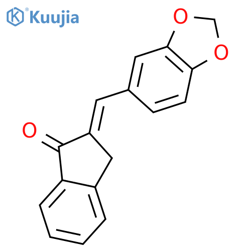 (2E)-2-(1,3-benzodioxol-5-ylmethylidene)-2,3-dihydro-1H-inden-1-one structure