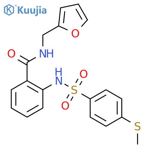 N-(furan-2-ylmethyl)-2-({[4-(methylsulfanyl)phenyl]sulfonyl}amino)benzamide structure