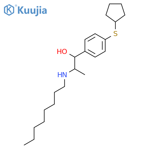 1-[4-(cyclopentylsulfanyl)phenyl]-2-(octylamino)propan-1-ol structure